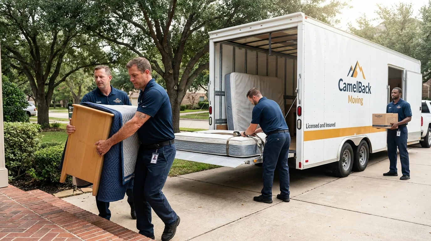 Crew loading residential truck for cross-state move from Scotland, PA